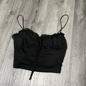 Me to We Elegant Black Crop Top